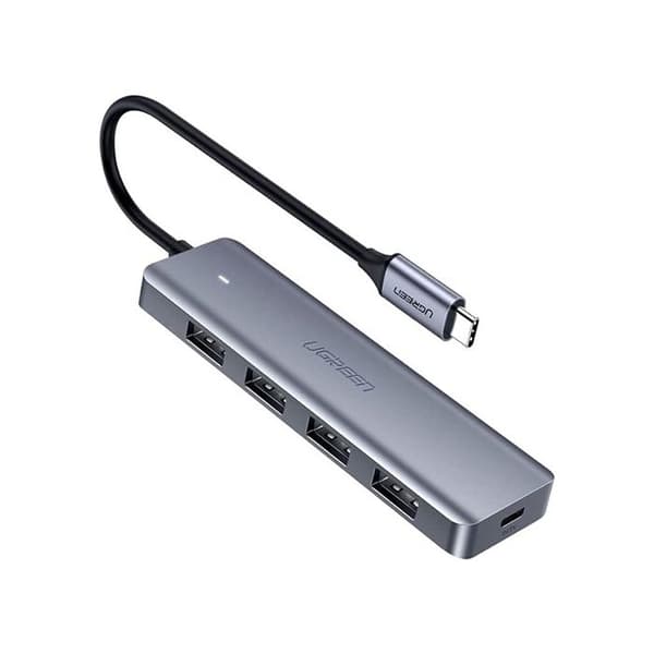 USB-hub - Ugreen - 4 portar - Hastighet 5Gbps - Aluminium - Extern strömförsörjning
