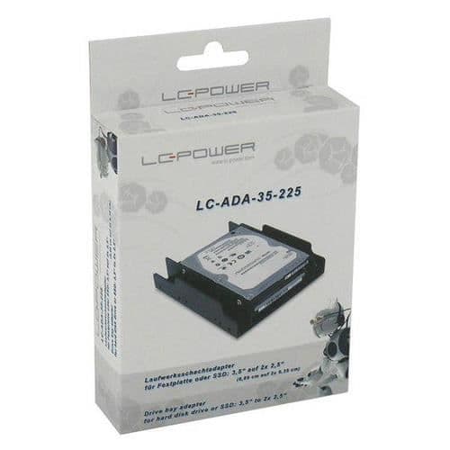Förvaringsfackadapter - LC-POWER - LC-ADA-35-225 - Ramtyp - Storlek 63,5/88,9 mm - Färg Svart