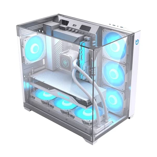 ATX Semi-tårn kasse Hiditec CHA010057 Sølv, Transparent