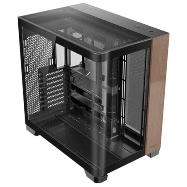 ATX Semitorn Antec C8 Curve Wood Svart Transparent Trä Svart, Transparent, Trä