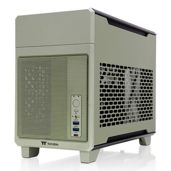 ATX Semitorn THERMALTAKE TR100 Mini Tower Verde Grön Grön