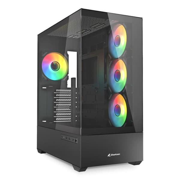 ATX Semi-tårn kasse Sharkoon AK6 RGB Sort Sort