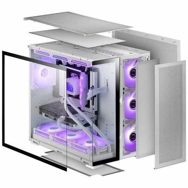 ATX Semitorn Mars Gaming MCNOVA2 Vit Silvrig