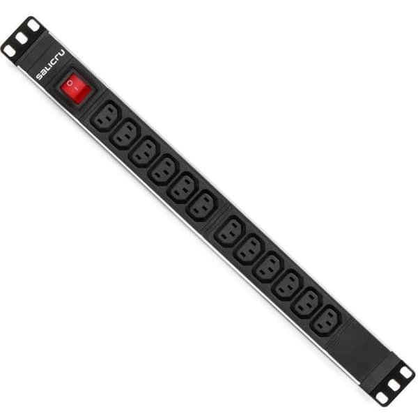 Salicru - Elskena med 12 IEC C13-kontakter och strömbrytare för 19" rack från Salicru