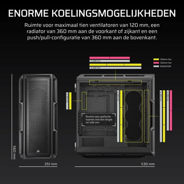 ATX Semitorn Corsair Svart