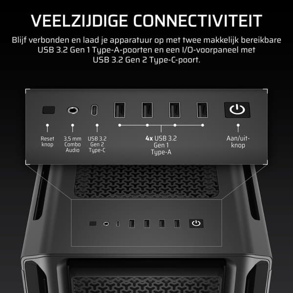 ATX Semitorn Corsair Svart