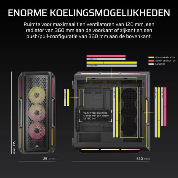 ATX semi-tornikotelo Corsair Musta