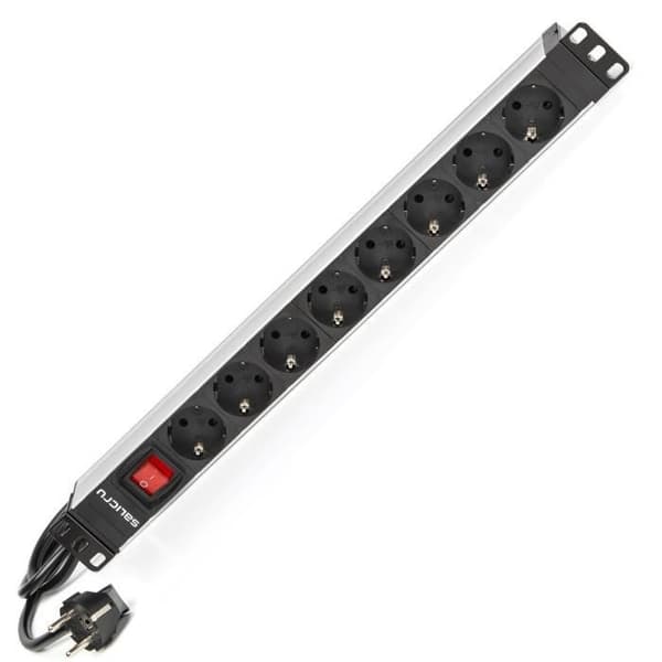 Salicru - Elskena med 8 Schuko-kontakter och strömbrytare för 19" rack från Salicru
