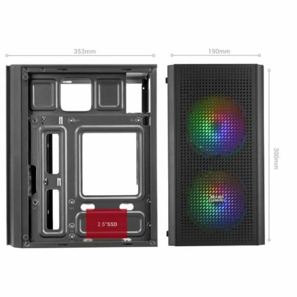 ATX Semi-tårn kasse Mars Gaming MC300 Sort LED RGB RGB mATX
