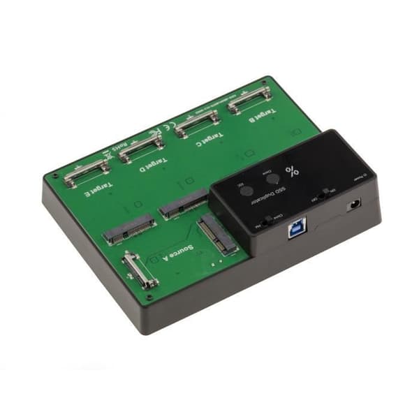 Dockningsstation. Dockning för 5 mSATA SSD USB3.0-länk med KLONNING-funktion. 5GB extern USB-strömförsörjning