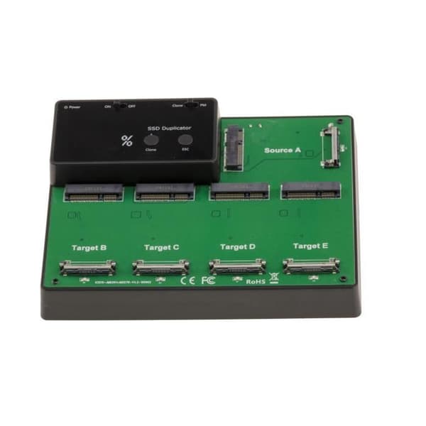 Dockningsstation. Dockning för 5 mSATA SSD USB3.0-länk med KLONNING-funktion. 5GB extern USB-strömförsörjning