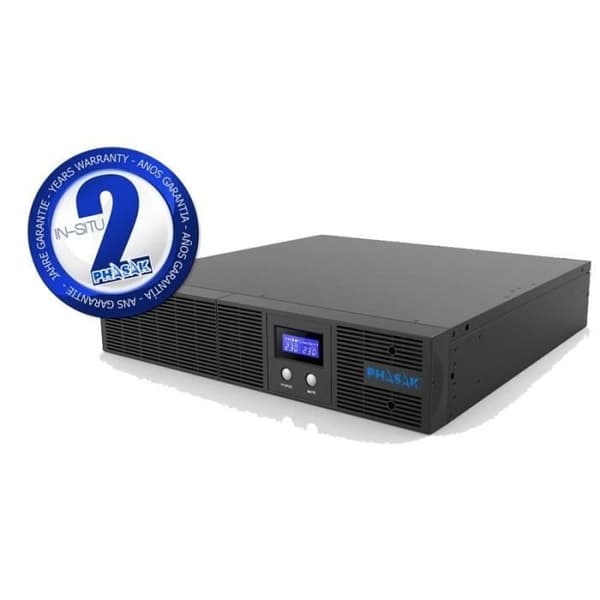 Sai Rack 1260va 720w Protekt Phasak Ph7512 Ren sinusvåg, speciellt för känsliga enheter, servrar etc. Grå