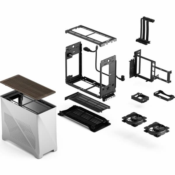 Mikro ATX/ITX Mini-tårn kasse Fractal Sølvfarvet