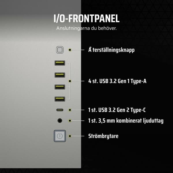 ATX Semitorn Corsair CC-9011285-WW Vit Grå Multicolour