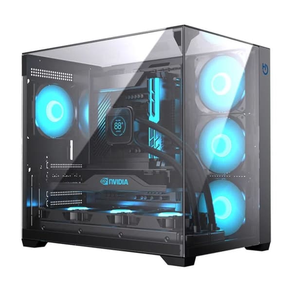 ATX Semi-tårn kasse Hiditec CHA010056 Sort Sort
