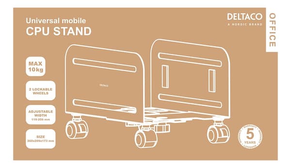 Office Universal mobile CPU stand, black