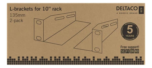 Lsupport rails  10" cabinet 1U 136mm deep 2pack black