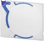 Holdbar CD-hardboks QUICKFLIP Standard, til 1 CD, PP, 142x126x29 mm, gennemsigtig/blå, 10 stk., 528806