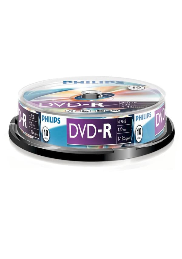 Philips DM4S6B10F - DVD-R - 4,7 GB - Hastighed 16x - Spindel - 10 stk.