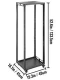 Miniatyrbild 10 av 10: 25U 4-stolpar öppen ram serverställ med 4 hjul, 544 kg kapacitet, höjdjusterbar, genomtänkta detaljer, bra värmeavledning