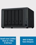 Miniatyrbillede 1 af 6: SYNOLOGY 5-fack expanderbar NAS-server - DS1522+