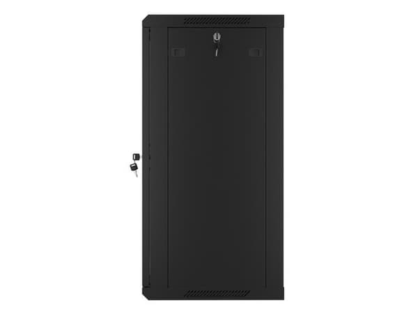 Lanberg wall-mounted installation rack cabinet 19'' 18U 600x450mm black (glass door)