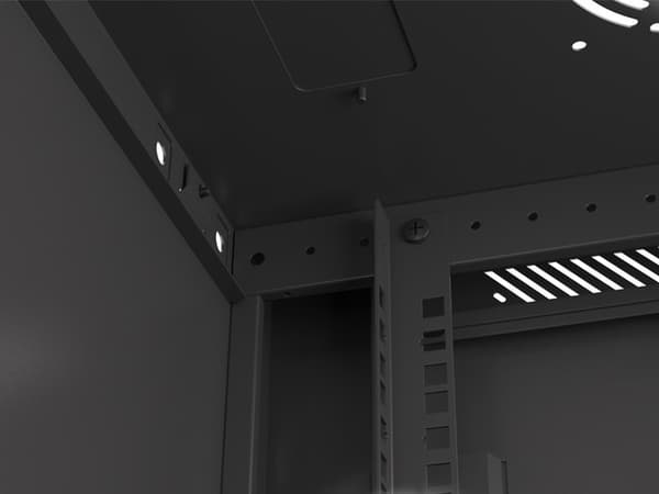 Lanberg wall-mounted installation rack cabinet 19'' 18U 600x450mm black (glass door)