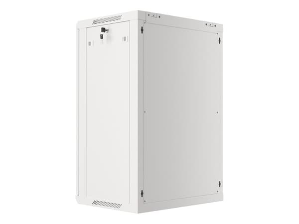 Lanberg wall-mounted installation rack cabinet 19'' 18U 600x450mm gray (glass door)
