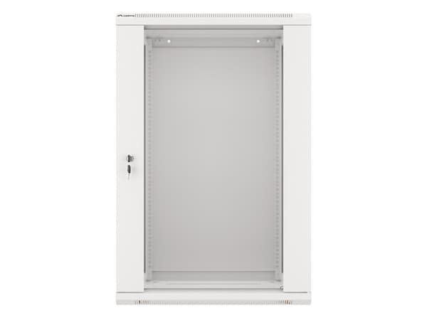 Lanberg wall-mounted installation rack cabinet 19'' 18U 600x450mm gray (glass door)