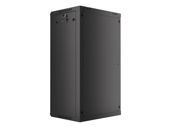 Szafa instalacyjna wisząca 19'' 22U 600X450mm czarna (drzwi      szklane)
