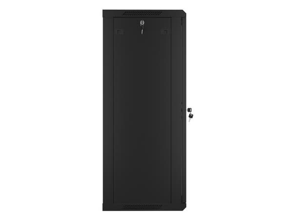 Szafa instalacyjna wisząca 19'' 22U 600X450mm czarna (drzwi      szklane)