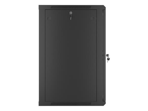 Lanberg wall-mounted installation rack cabinet 19'' 18U 600x600mm black (glass door)