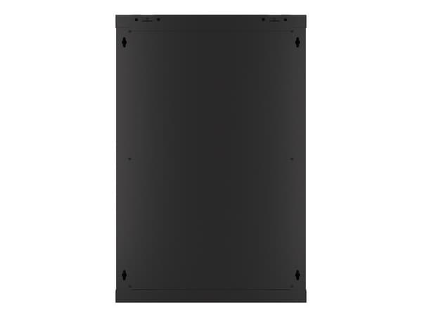 Lanberg wall-mounted installation rack cabinet 19'' 18U 600x600mm black (glass door)