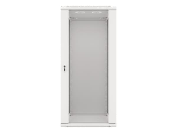 Lanberg wall-mounted installation rack cabinet 19'' 27U 600x600mm gray (glass door)