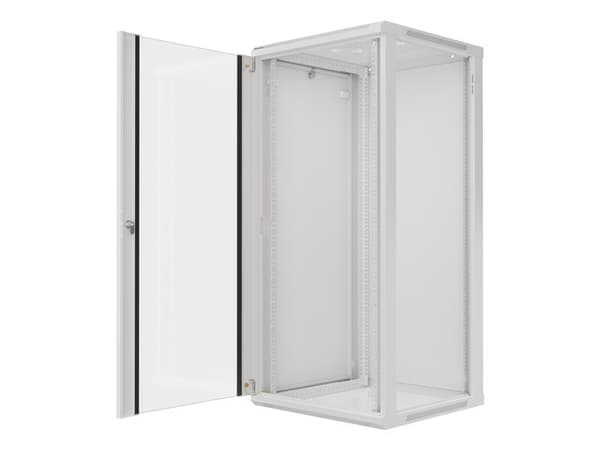 Lanberg wall-mounted installation rack cabinet 19'' 27U 600x600mm gray (glass door)