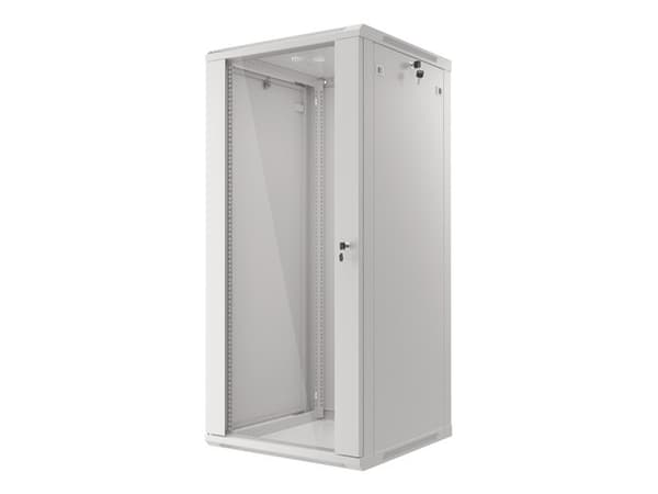Lanberg wall-mounted installation rack cabinet 19'' 27U 600x600mm gray (glass door)
