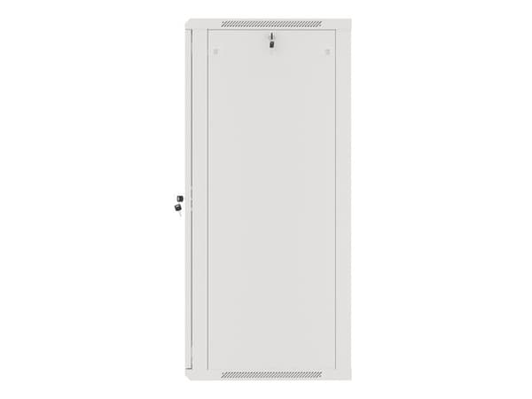 Lanberg wall-mounted installation rack cabinet 19'' 27U 600x600mm gray (glass door)