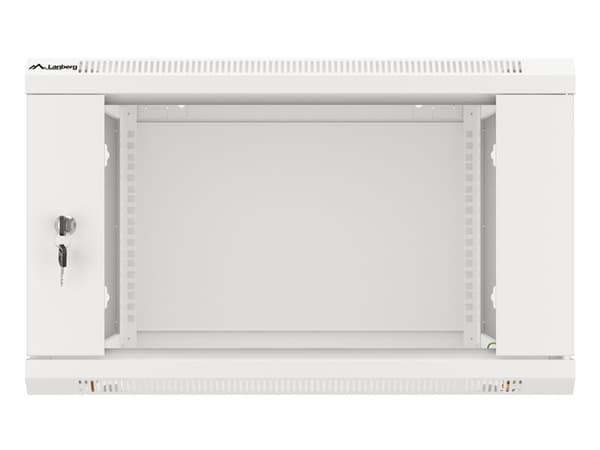 Lanberg wall-mounted installation rack cabinet 19'' 6U 600x600mm gray (glass door)