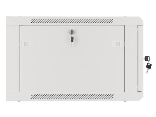 Lanberg wall-mounted installation rack cabinet 19'' 6U 600x600mm gray (glass door)