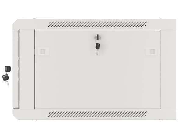 Lanberg wall-mounted installation rack cabinet 19'' 6U 600x600mm gray (glass door)