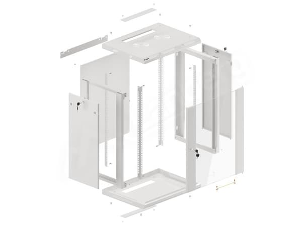 Lanberg WF01-6415-10S rack cabinet 15U Wall mounted rack Grey