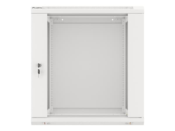 Lanberg wall-mounted installation rack cabinet 19'' 12U 600x600mm gray (glass door)