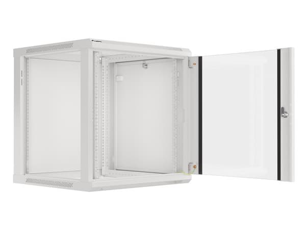 Lanberg wall-mounted installation rack cabinet 19'' 12U 600x600mm gray (glass door)