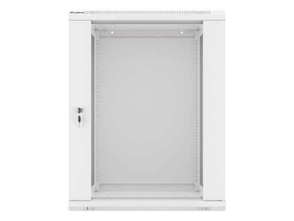 Lanberg Rack cabinet 19" wall-mount 15U/600x600 (flat pack) with glass door V2, grey | Lanberg