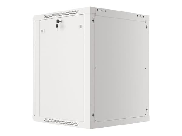 Lanberg Rack cabinet 19" wall-mount 15U/600x600 (flat pack) with glass door V2, grey | Lanberg