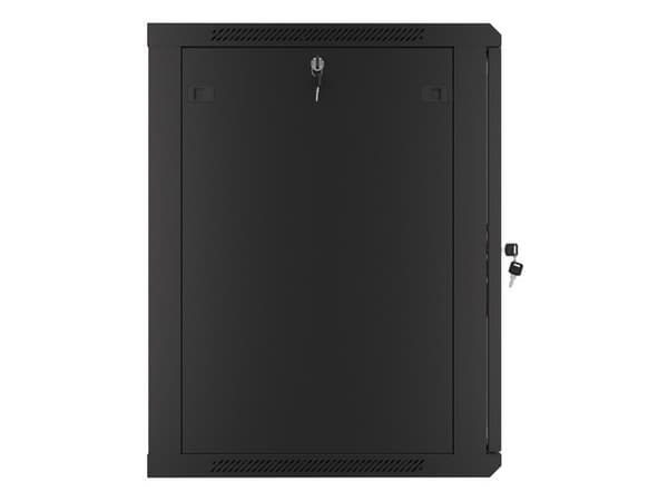 Lanberg wall-mounted installation rack cabinet 19'' 15U 600x600mm black (glass door)