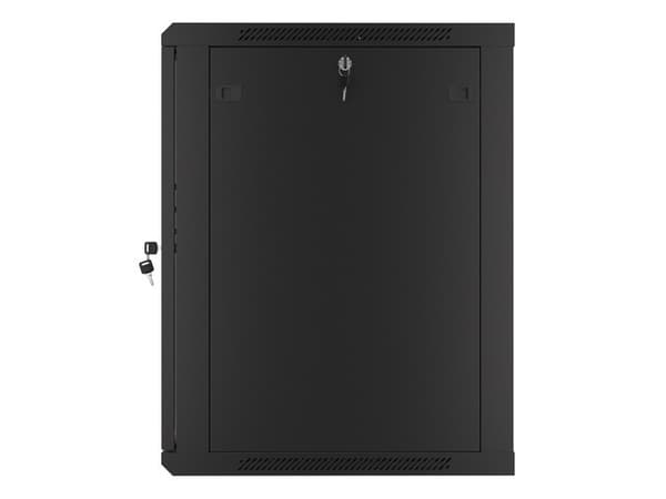 Lanberg wall-mounted installation rack cabinet 19'' 15U 600x600mm black (glass door)