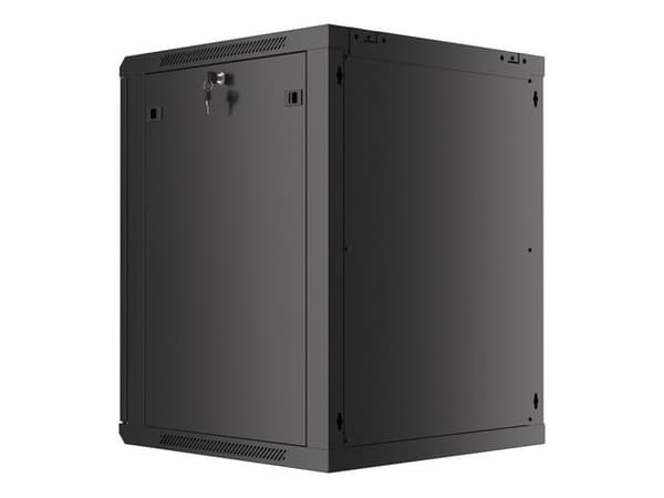 Lanberg wall-mounted installation rack cabinet 19'' 15U 600x600mm black (glass door)