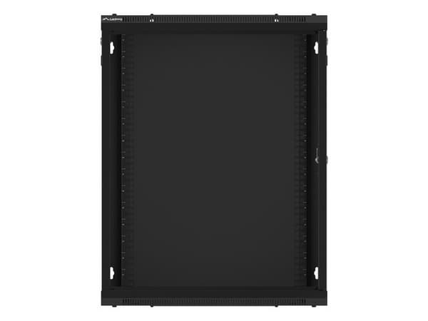Lanberg wall-mounted installation rack cabinet 19'' 15U 600x600mm black (glass door)