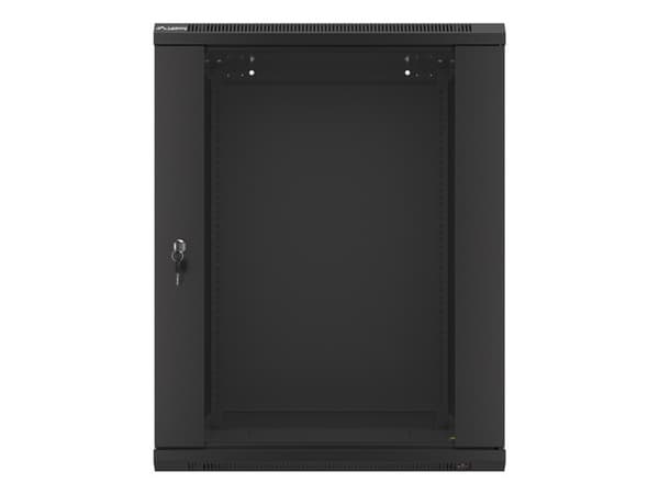 Lanberg wall-mounted installation rack cabinet 19'' 15U 600x600mm black (glass door)